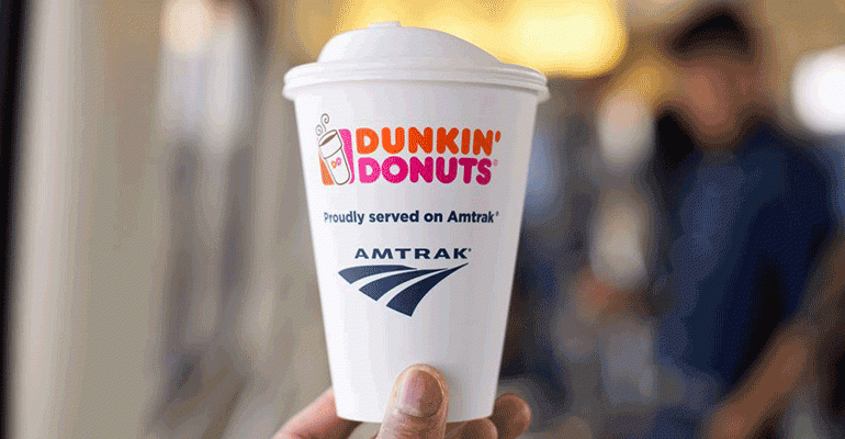 Dunkin’ rolls out coffee deal with Amtrak
