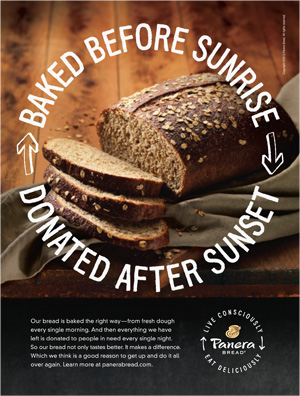 A Live Consciously. Eat Deliciously. print ad.
