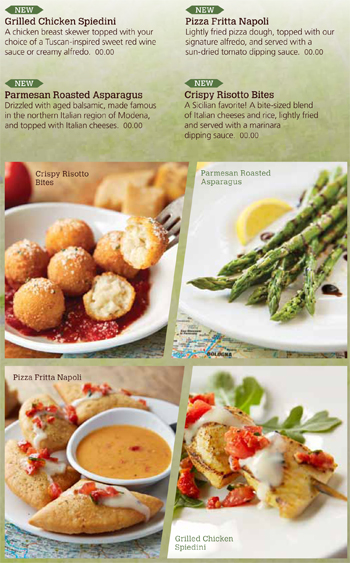 Olive Garden's small-plates Tastes of Italy menu