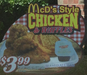 McDonald's Style Chicken & Waffles (Photo: Twitter user @wakko824 via Foodbeast)