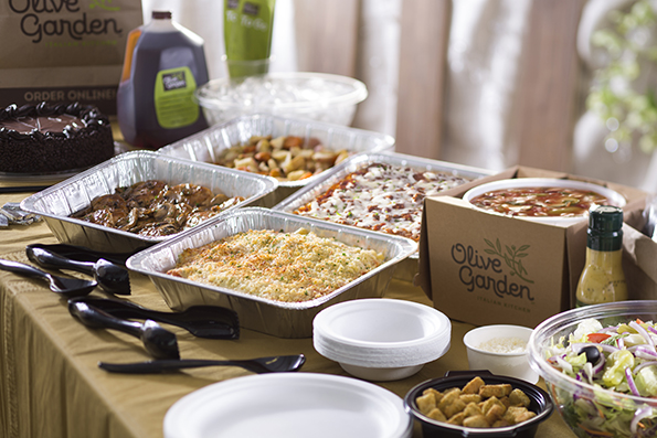 Olive Garden's national catering delivery spread