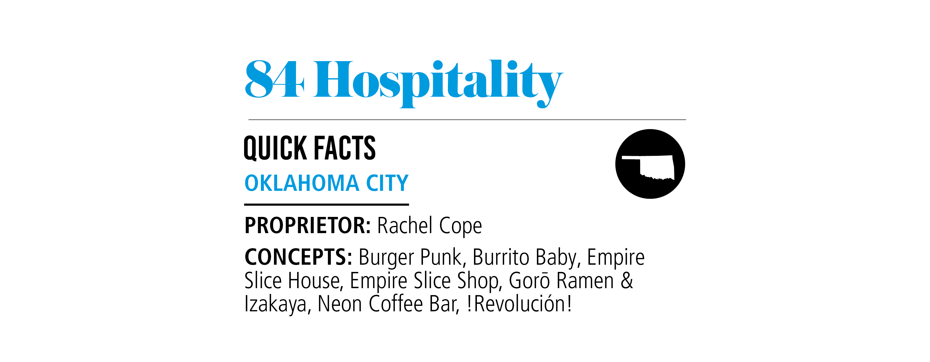 84 Hospitality fact box