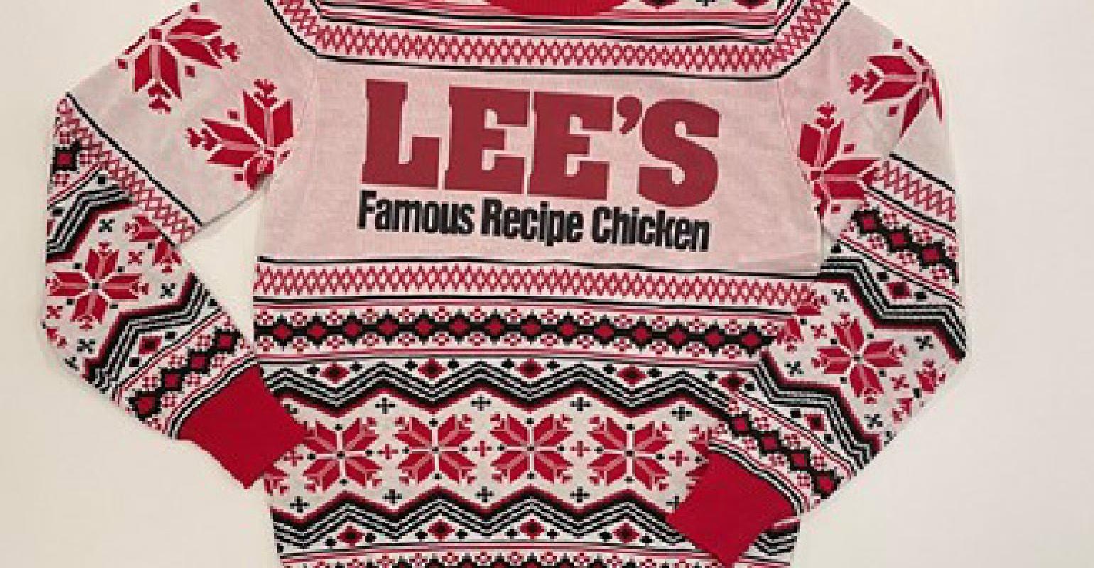 Lee's Famous Recipe Chicken limited edition ugly Christmas sweater |  Nation's Restaurant News