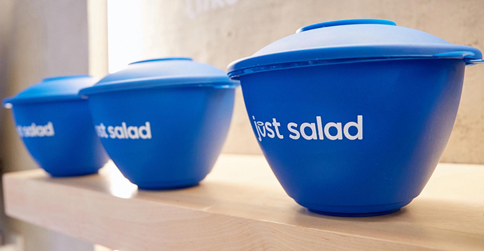 Just Salad makes reusable bowls available for pickup orders