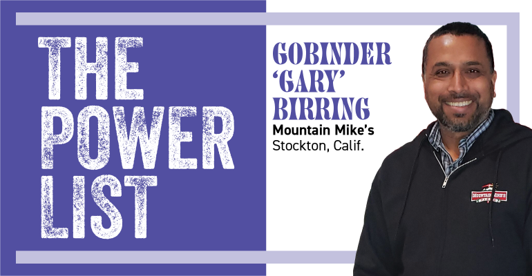 Nation's Restaurant News 2023 Power List Gary Birring Mountain Mike's