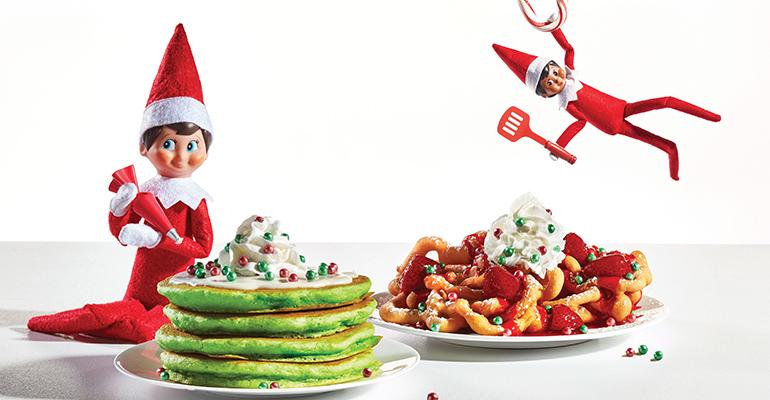 IHOP's Elf on the Shelf’s Oh What Funnel Cakes with “elf sprinkles”.