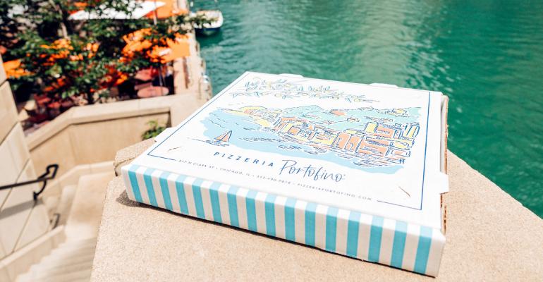 Pizzeria Portofino takeout box