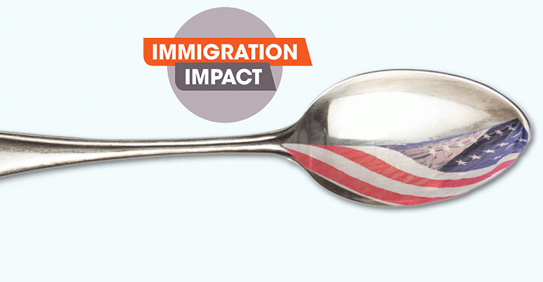 spoon with flag reflection