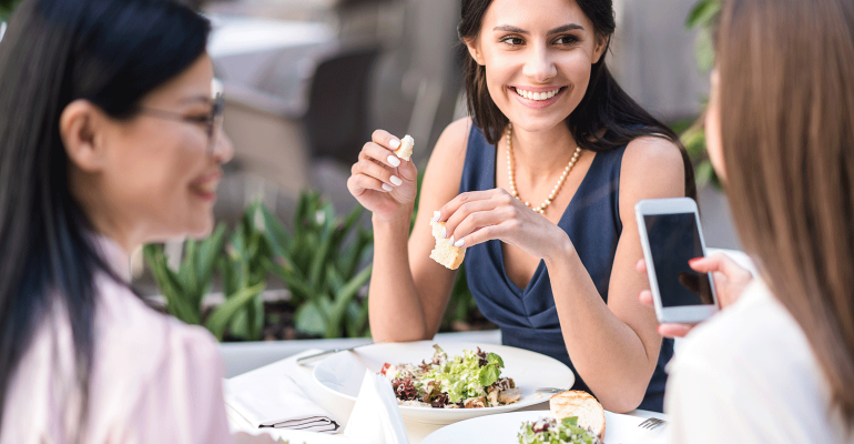 female restaurant customer