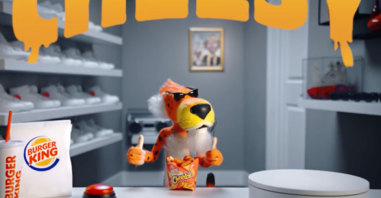 Cheetos mascot unboxes Burger King's new Mac n’ Cheetos