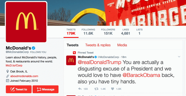 McDonald's tweet