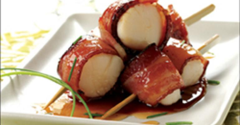 Dish of the Week: Scallop skewers with bacon and lehua honey glaze