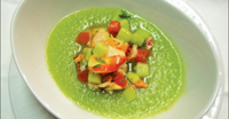 Dish of the Week: Honeydew-cucumber gazpacho with Maine lobster