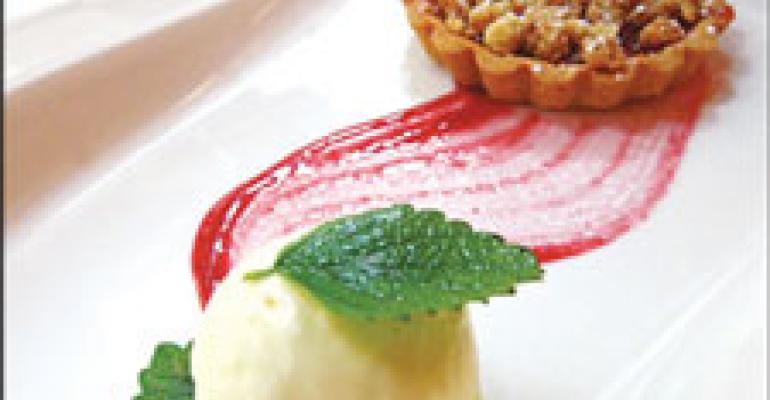 Dish of the Week: Tomato jam linzer tart with fromage blanc ice cream