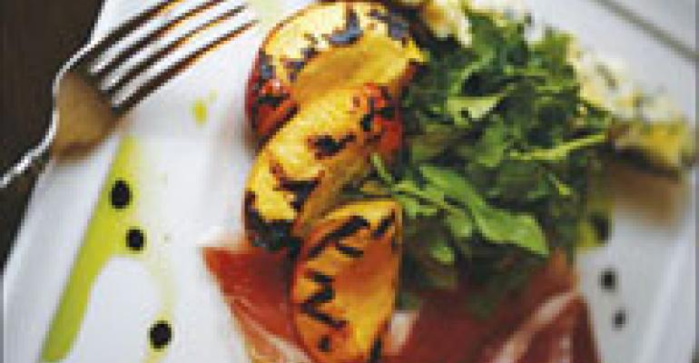 Dish Of The Week: Peaches with Cabrales crostini