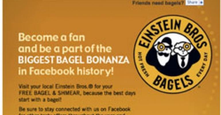 Einstein Bros. gives away bagels on Facebook