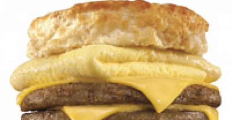 Hardee’s debuts double sausage breakfast sandwich