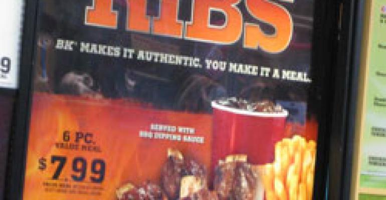BK debuts ribs meal for as much as $8.99