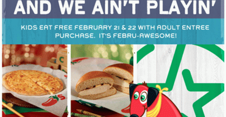 Chili&#039;s offers &#039;Kids Eat Free&#039; e-mail promotion