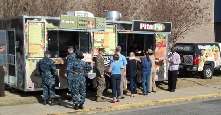 Pita Pit has a food truck at the Navy Base in Norfolk VA