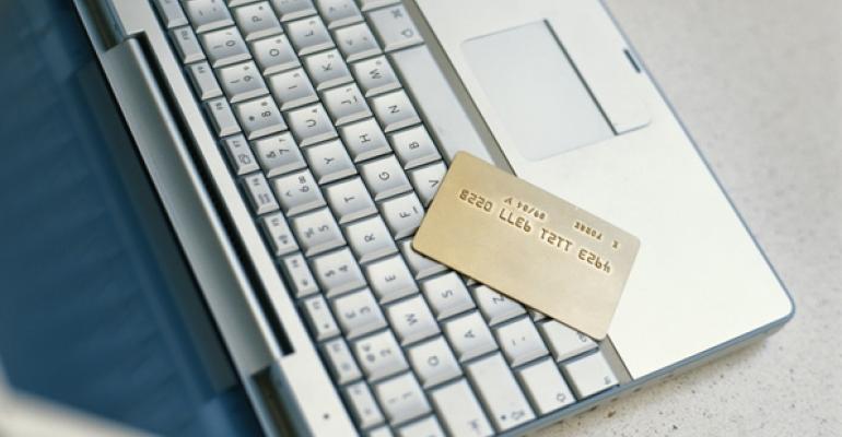 Laptop and credit card stock