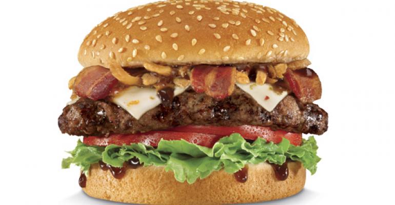 The new burger features Jim Beam bourbon