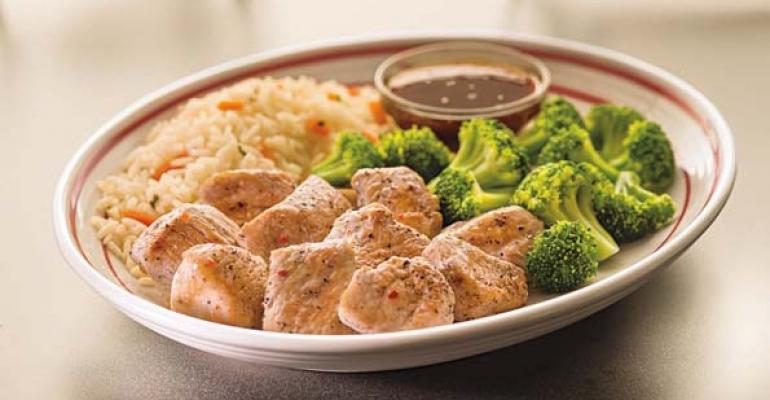 Frindly39s turkey tips with broccoli and rice pilaf