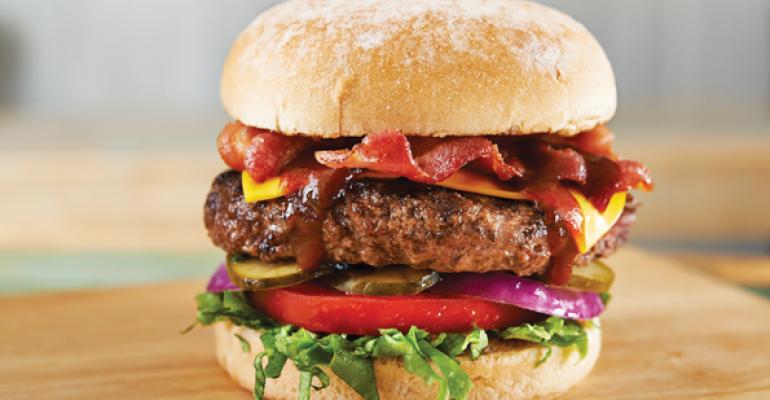 The new menu lets customers customize their burgers with a variety of toppings