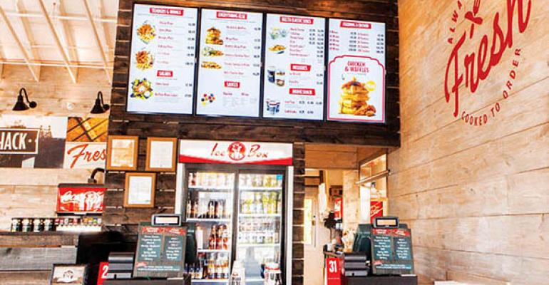 Slim Chickens has digital menu boards near its order counter