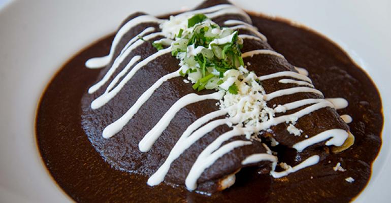 The Enchiladas Mole Poblano are a special on Rosa Mexicano39s 30th anniversary Desde 1984 menu