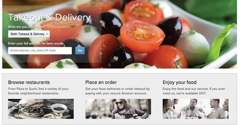 Amazon tests restaurant delivery service