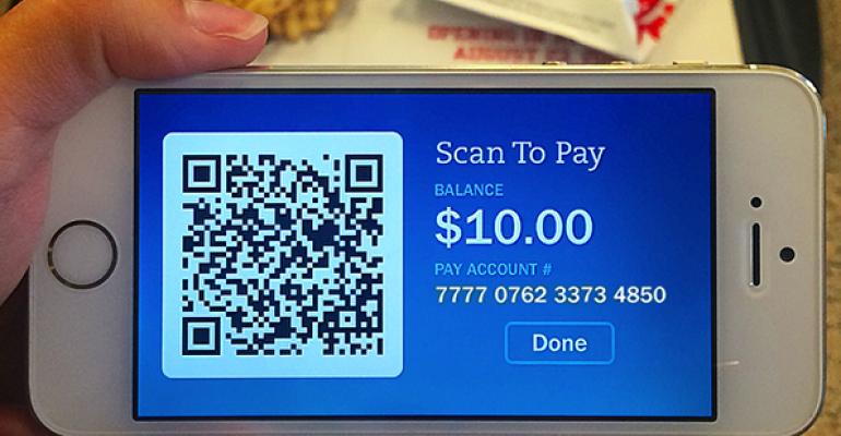 Customers can load funds onto their account then tap the quotPayquot button and scan their account QR code at the register to pay