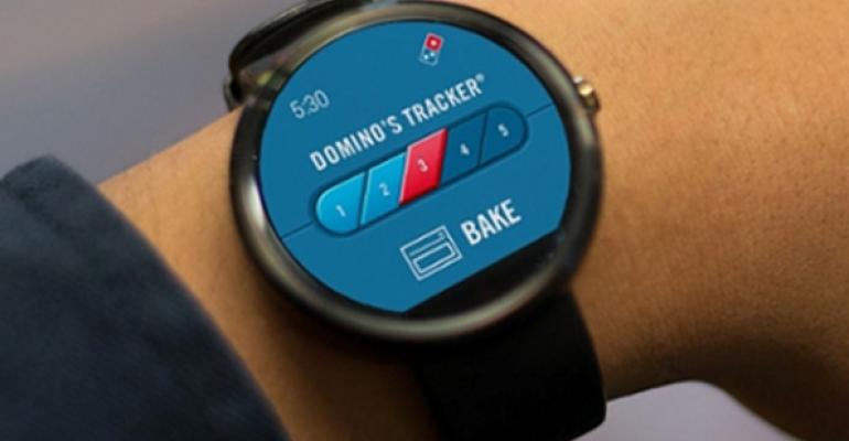 Domino39s customers can now track and place their order on Android Wear pictured and Pebble smartwatches