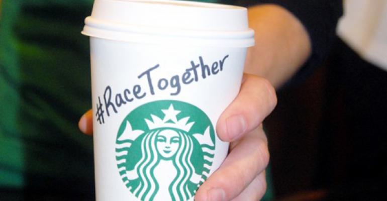 Starbucks baristas were told they could stop writing ldquoRace Togetherrdquo or placing stickers on coffee cups which was meant to encourage conversations about race