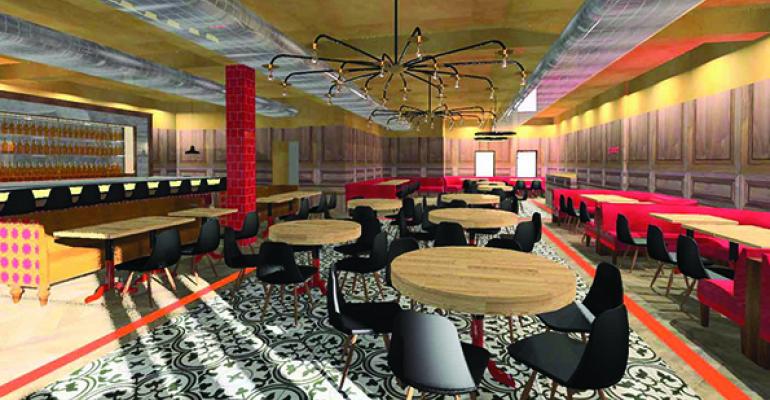 A rendering of the new Tasco Chino restaurant in New York City which combines Spanish and Chinese cuisine