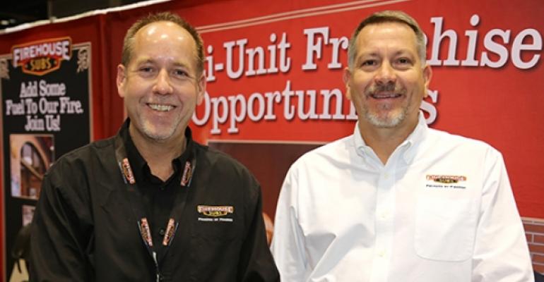 Brent Greenwood left and Chris Eby both senior managers for franchise development for Firehouse Subs