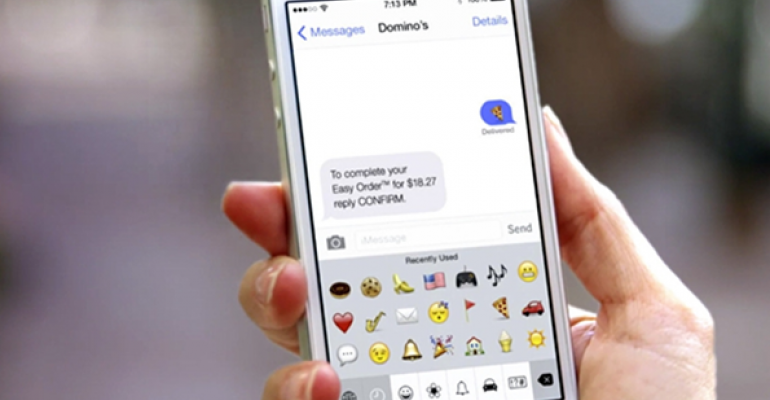 Domino’s introduces ordering by text, emoji