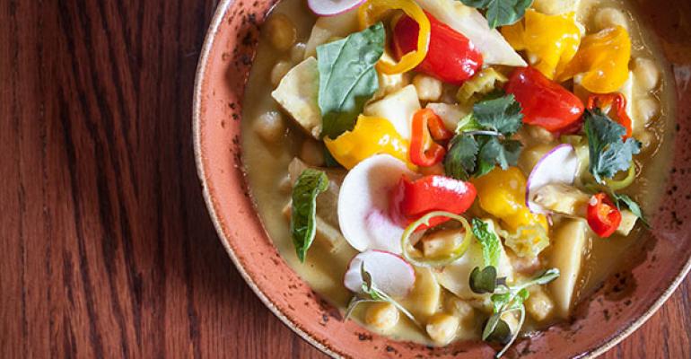 Chef Nicole Pederson allows root veggies to shine in her signature Turmeric and Root Vegetable Stew at Found in Evanston Ill