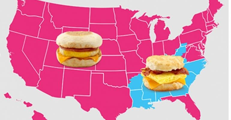 Map: McDonald’s all-day breakfast pits muffins against biscuits