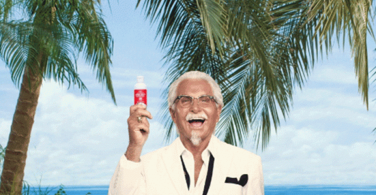 Actor George Hamilton playing Colonel Sanders for KFCs Extra Crispy Sunscreen