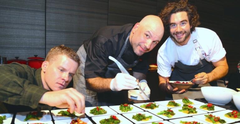 Hot Concept award winners were celebrated at a reception where MUFSO showgoers sampled dishes from the restaurants Pictured above Little Beet39s Andy Duddleston Geoffrey Kornberg and Gabe Kennedy