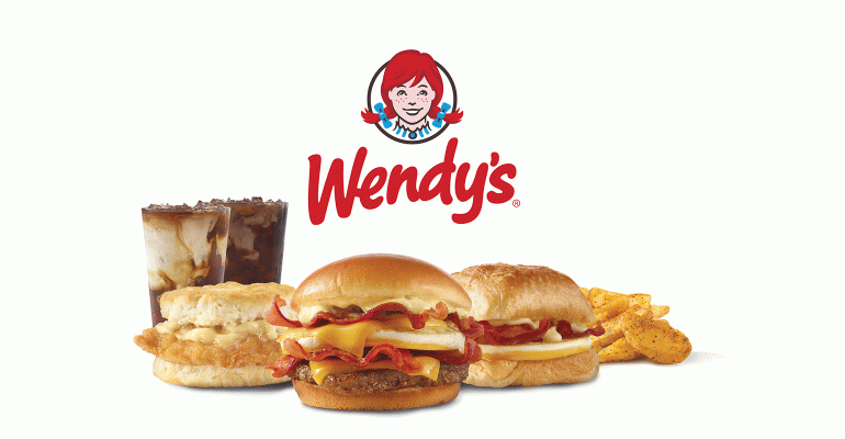 Wendy's breakfast menu items baconator frosty-ccino, honey butter chicken biscuit