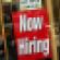 fast food hiring sign