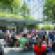 People sit outside Shake Shack in Madison Square Park in New York City