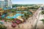 Rendering of new flagship resort in Hollywood Fla south view from beach