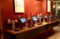 Kiosks lined up in former coffeeservice area of Dallas Panera Bread
