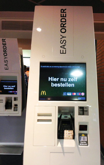 McDonald's kiosk in Amsterdam