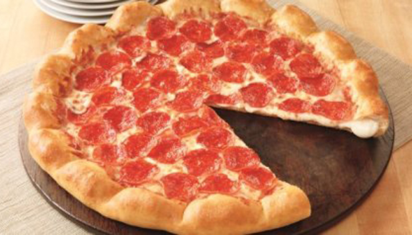 Pizza Hut's 3-Cheese Stuffed Crust pizza was accompanied by a television ad campaign