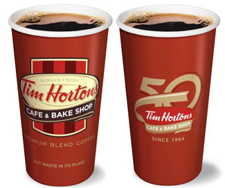 Tim Hortons changed up packaging to commemorate its 50 years