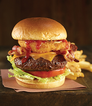 Legendary Burger from Hard Rock Cafe’s Leaplings Eat Free menu. Photo: Hard Rock Cafe